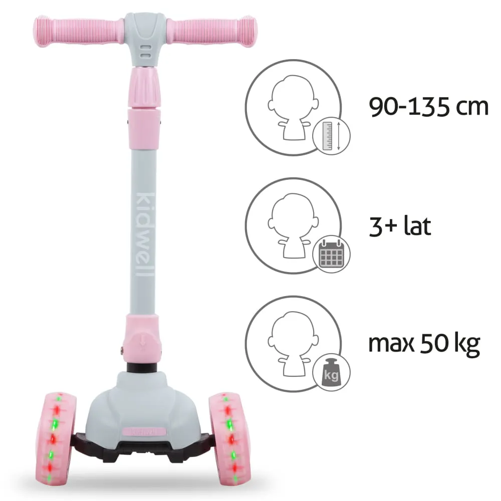 Трехколесный самокат Kidwell Jax gray/pink